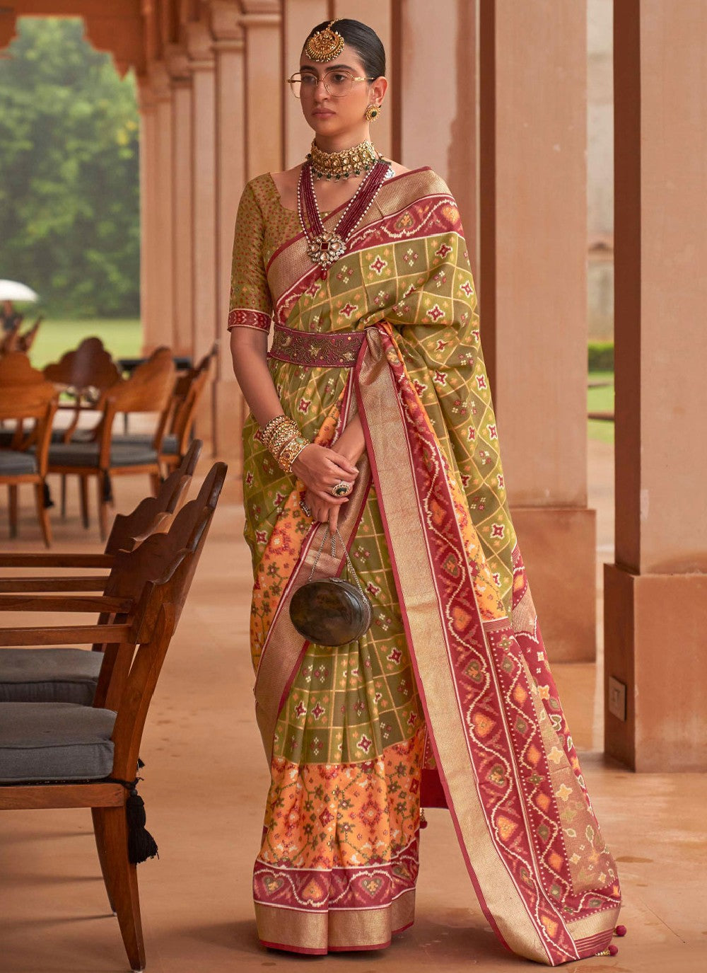 Saree Border Work Patola Silk Saree - S2487