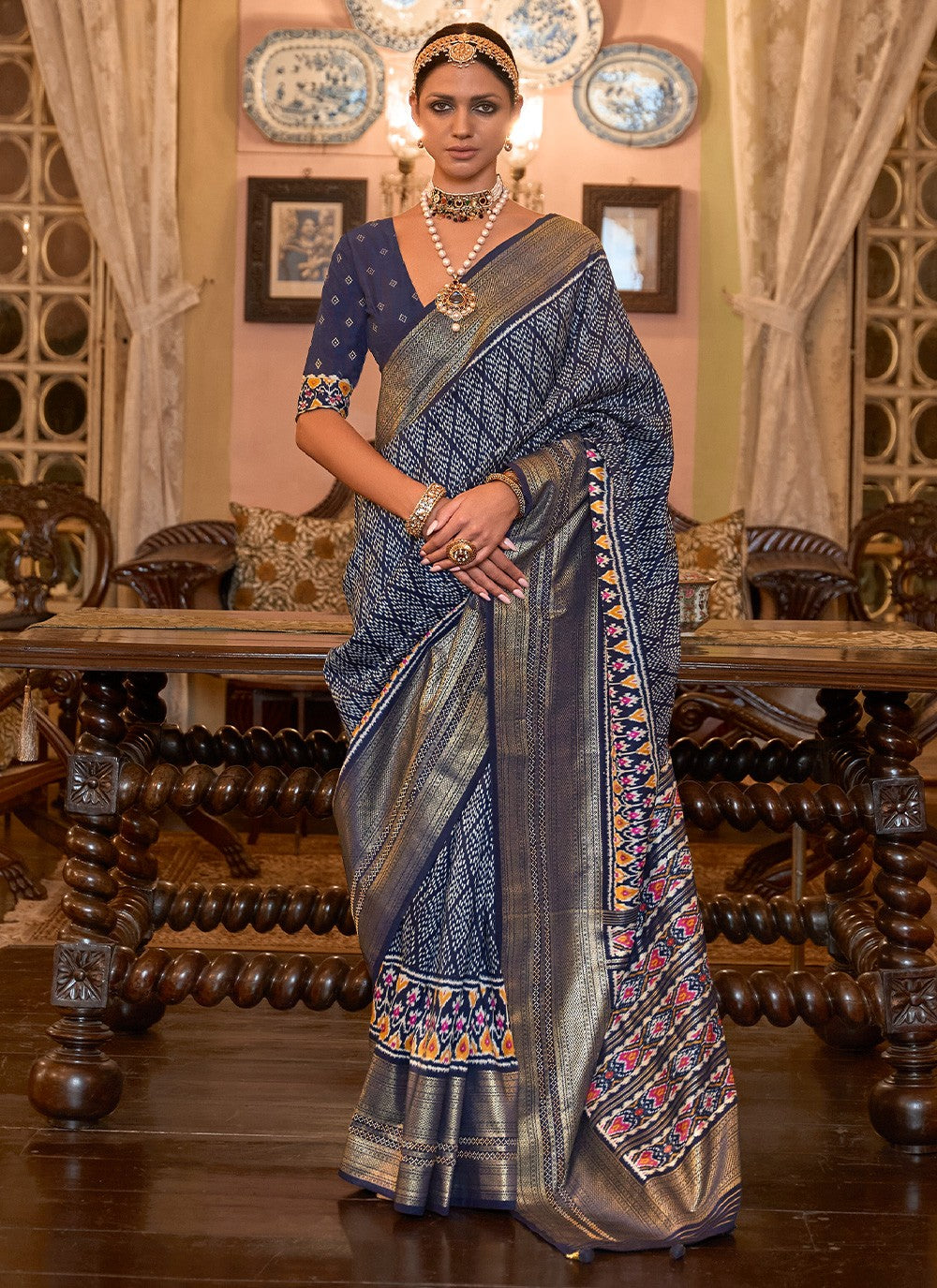 Classic Printed Patola Silk Saree - S2797