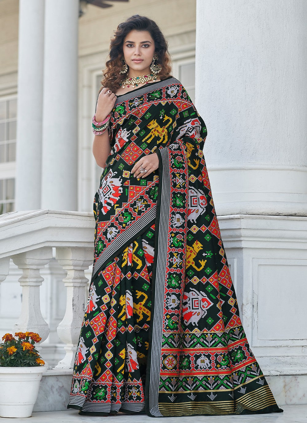 Classic Weaving Zari Patola Silk Saree - S1323