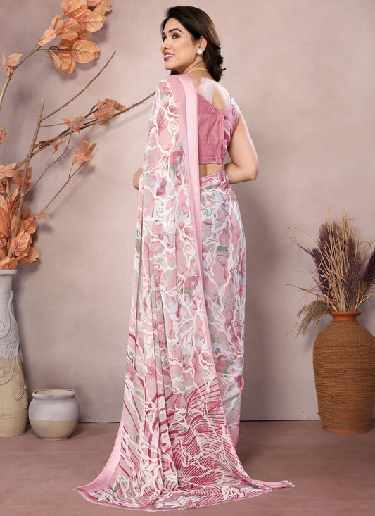 Printed Satin Saree - S12222