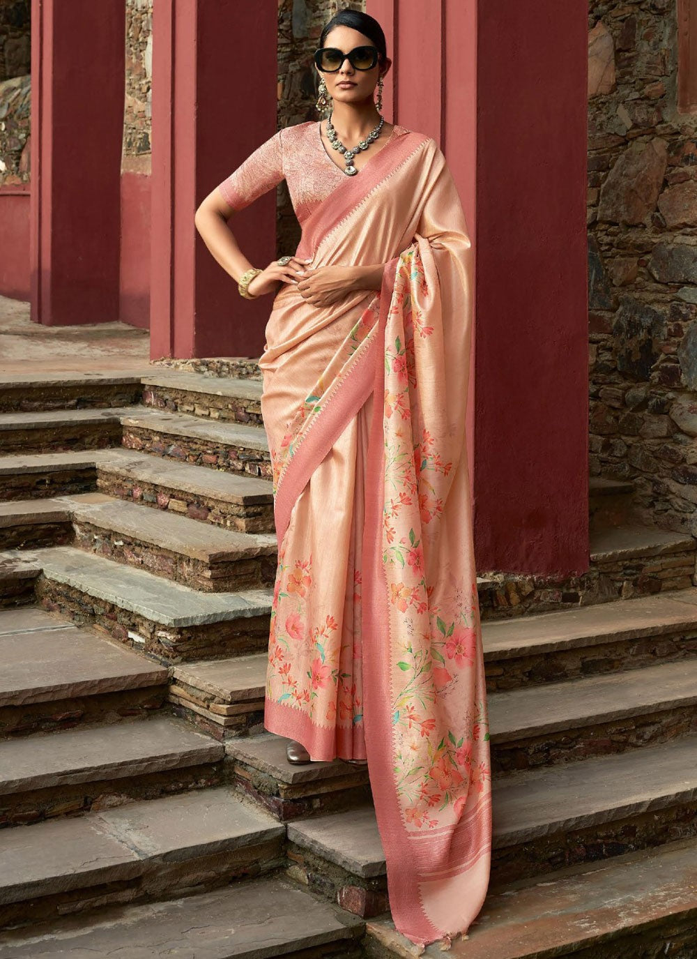 Classic Digital Print Art Silk Saree - S9564