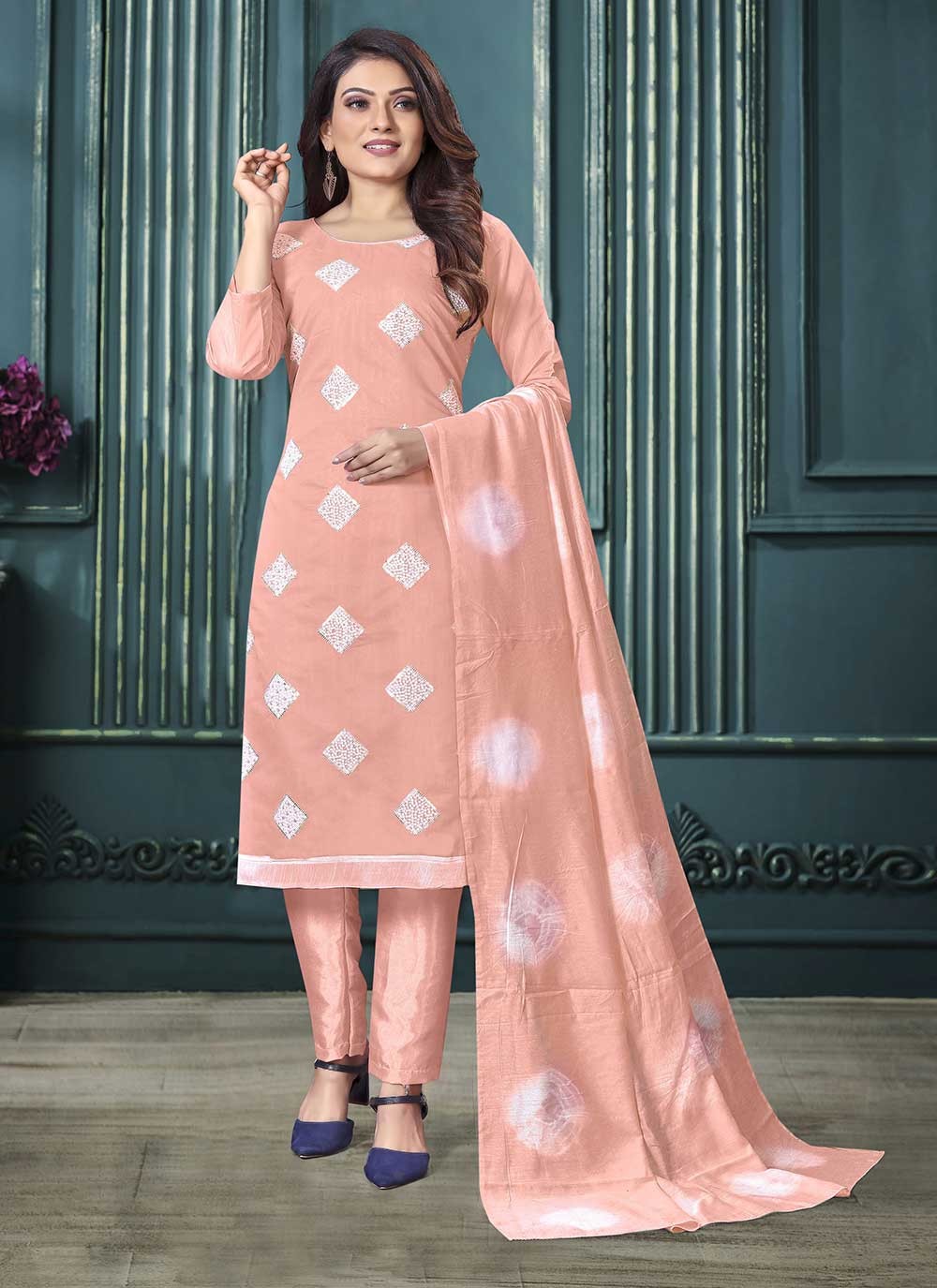 Silk Salwar Suit - T825