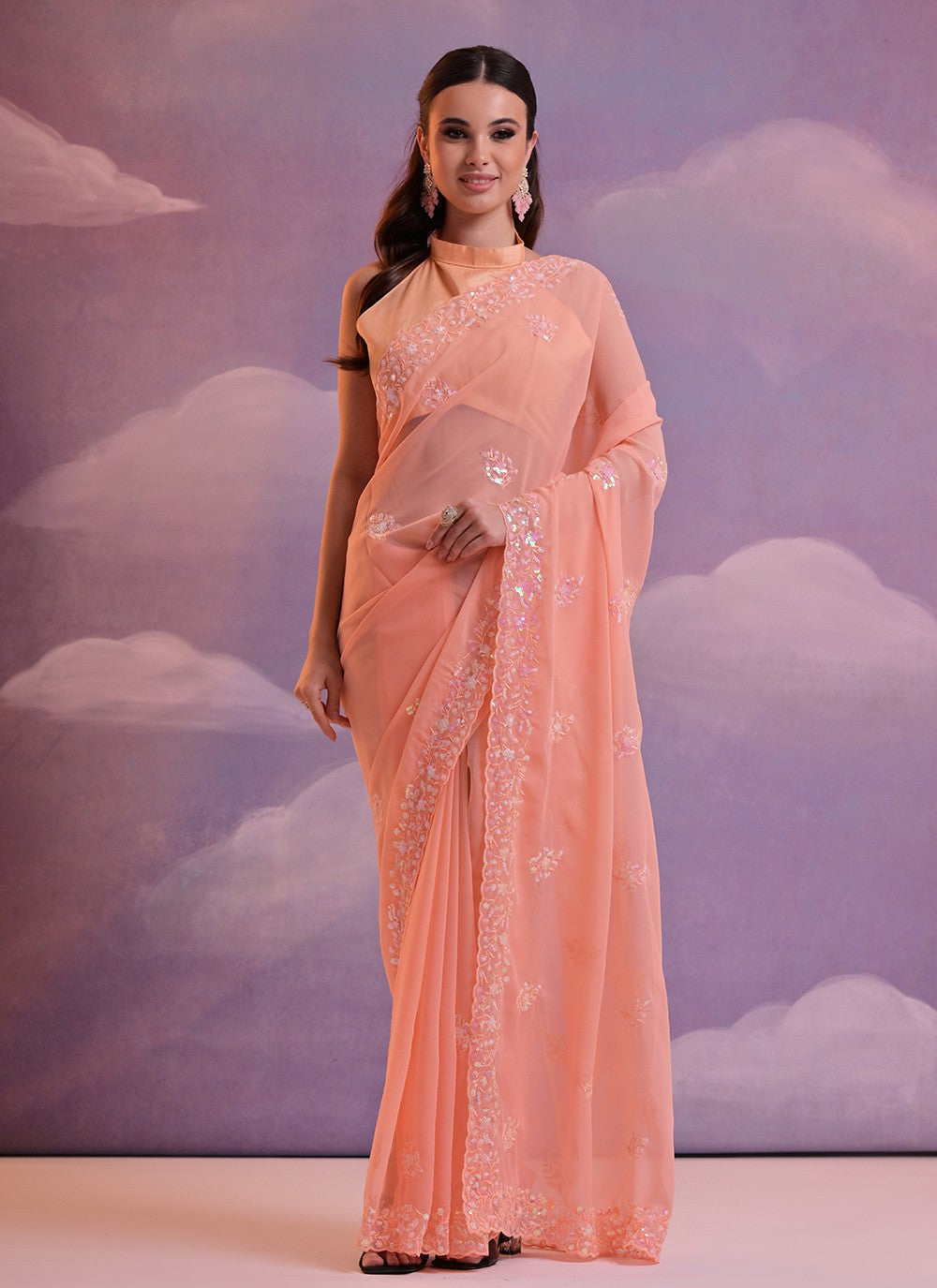 Casual Embroidered Georgette Saree - S6510