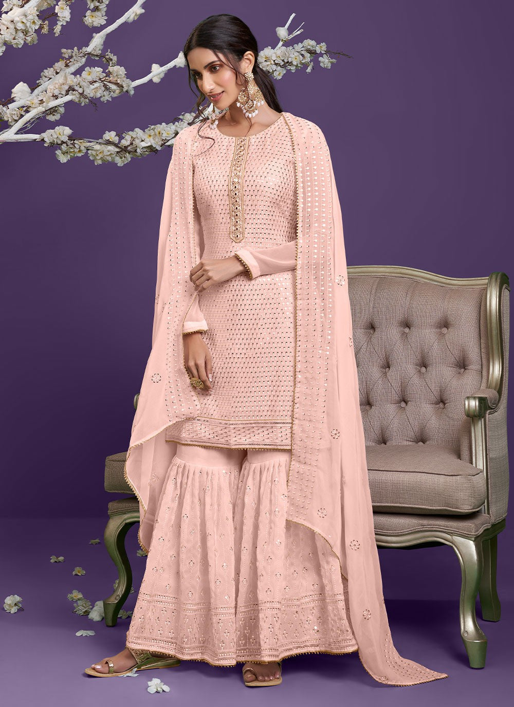 Georgette Palazzo Suit - T799