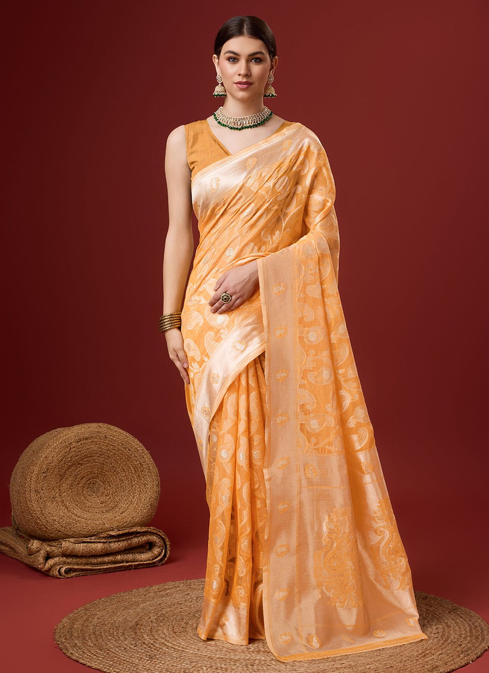 Casual Weaving Zari Cotton Saree - S6126