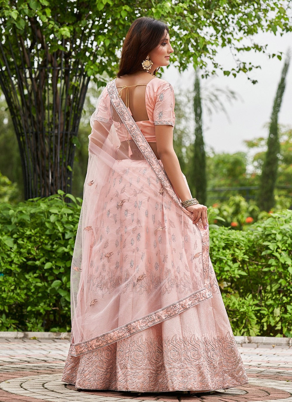 Embroidered Satin Silk A - Line Lehenga - L2106