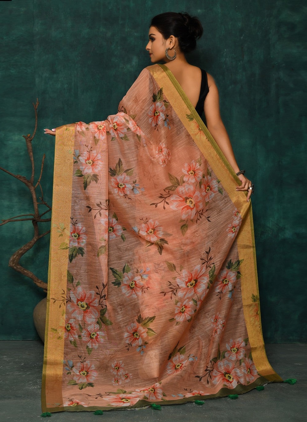 Classic Digital Print Faux Georgette Saree - S2342