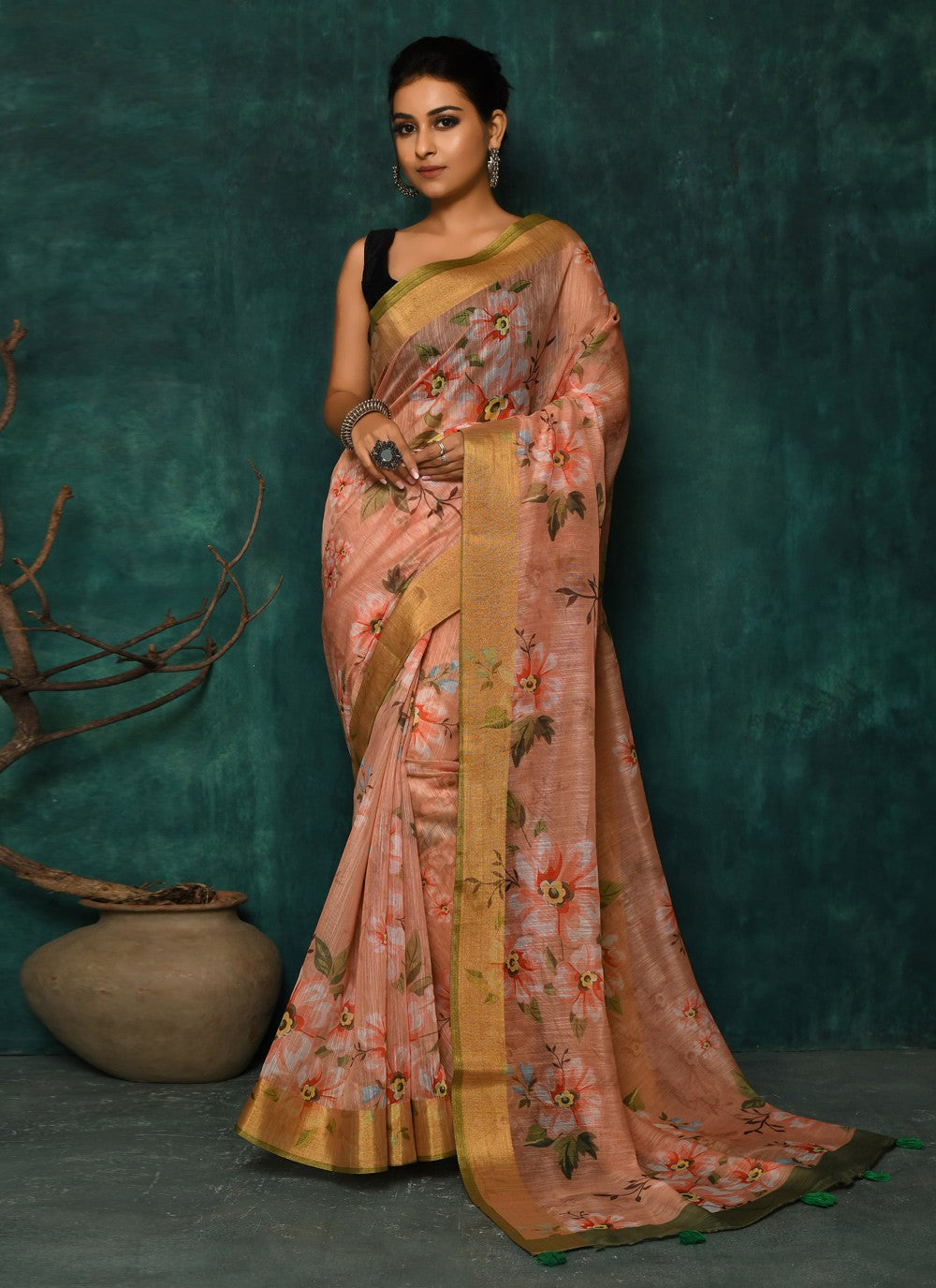 Classic Digital Print Faux Georgette Saree - S2342