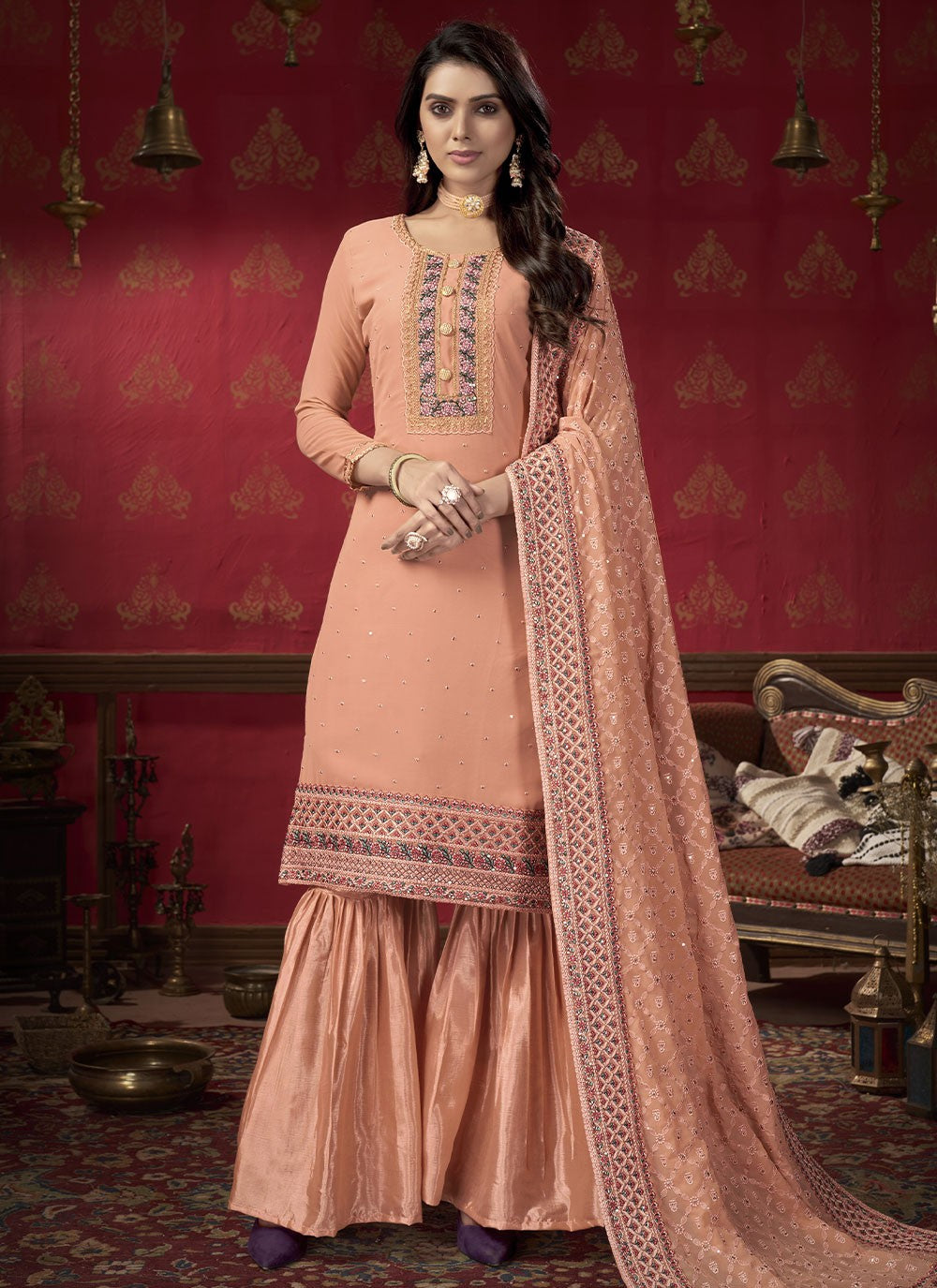 Faux Georgette Pakistani Suit - T698