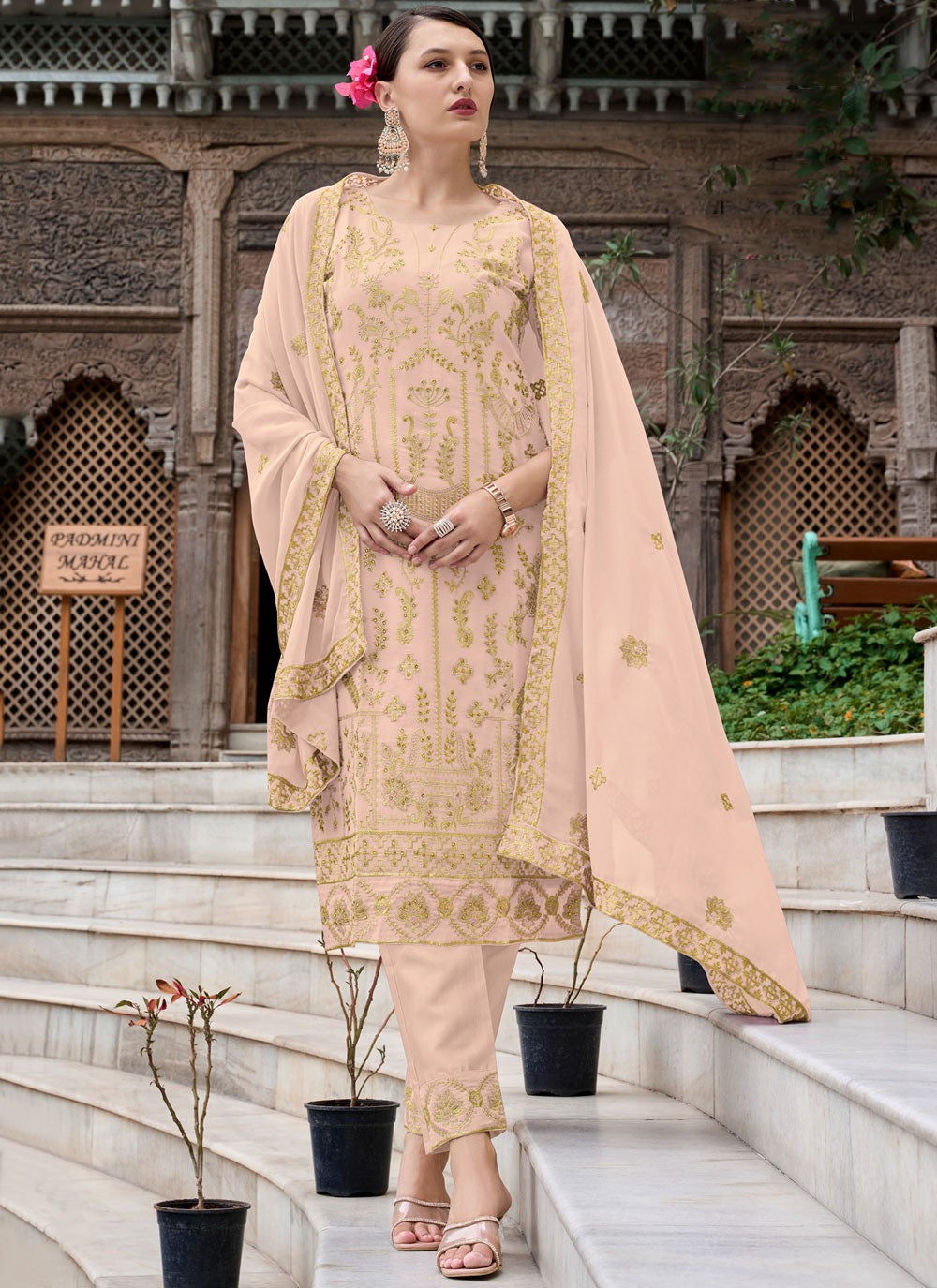 Faux Georgette Salwar Suit - T3339