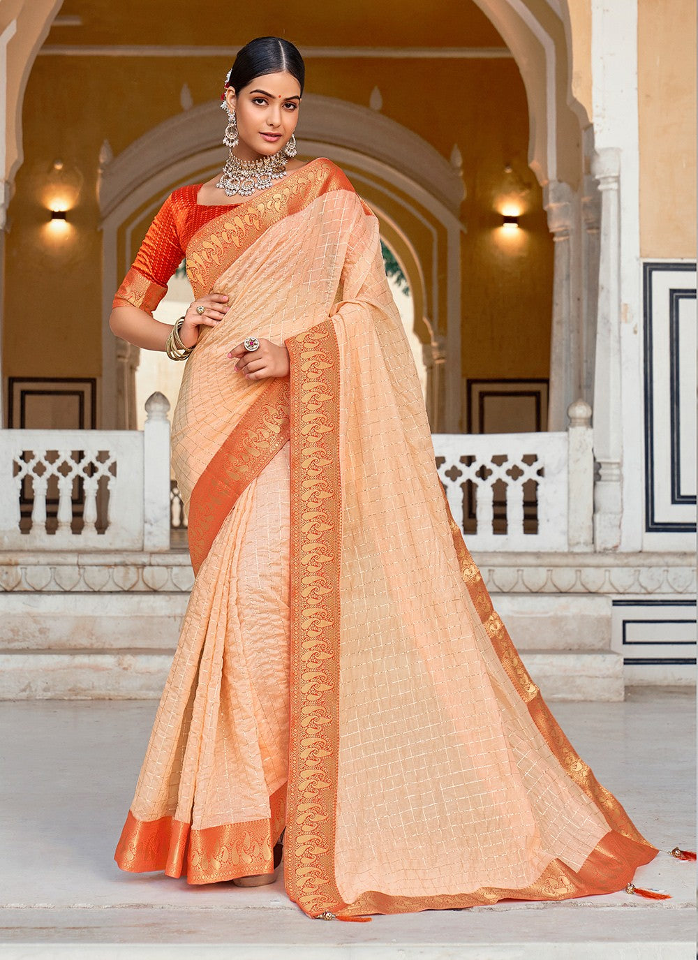 Casual Weaving Zari Cotton Saree - S0956