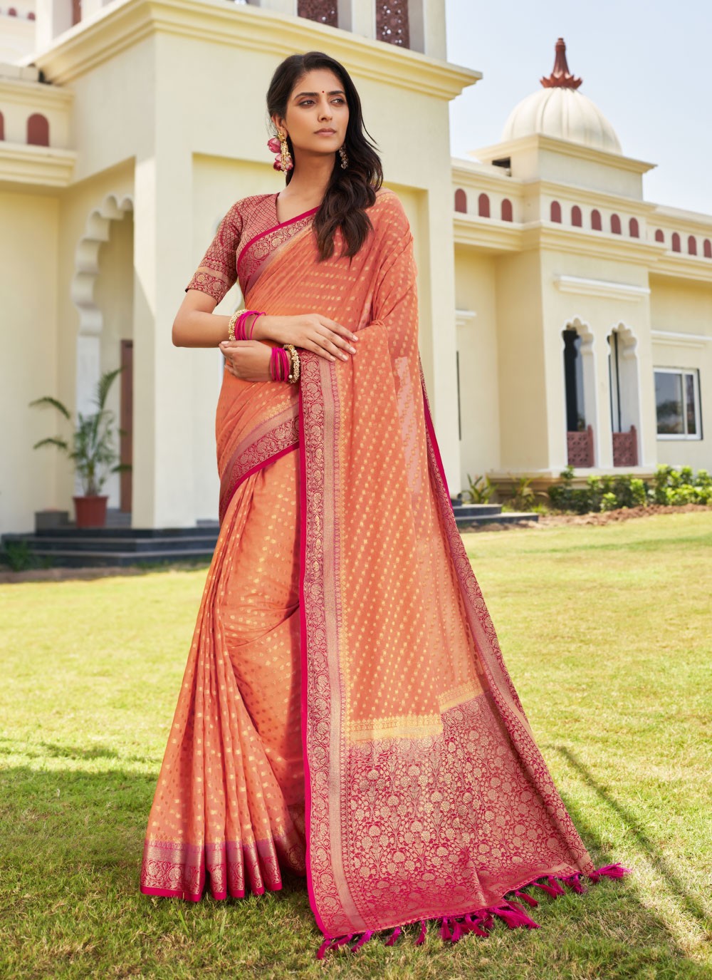 Classic Designer Georgette Saree - S3865