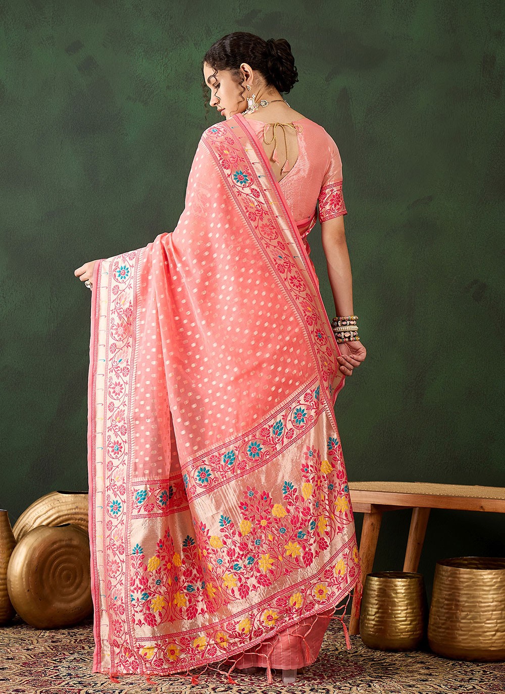 Contemporary Woven Cotton Saree - S8317