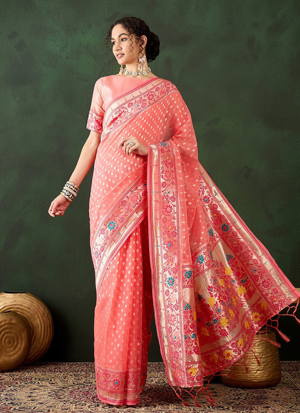 Contemporary Woven Cotton Saree - S8317