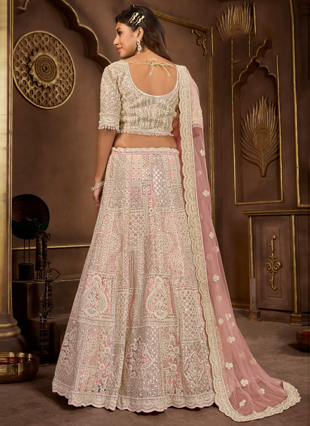 Embroidered Net Readymade Lehenga Choli - L2515