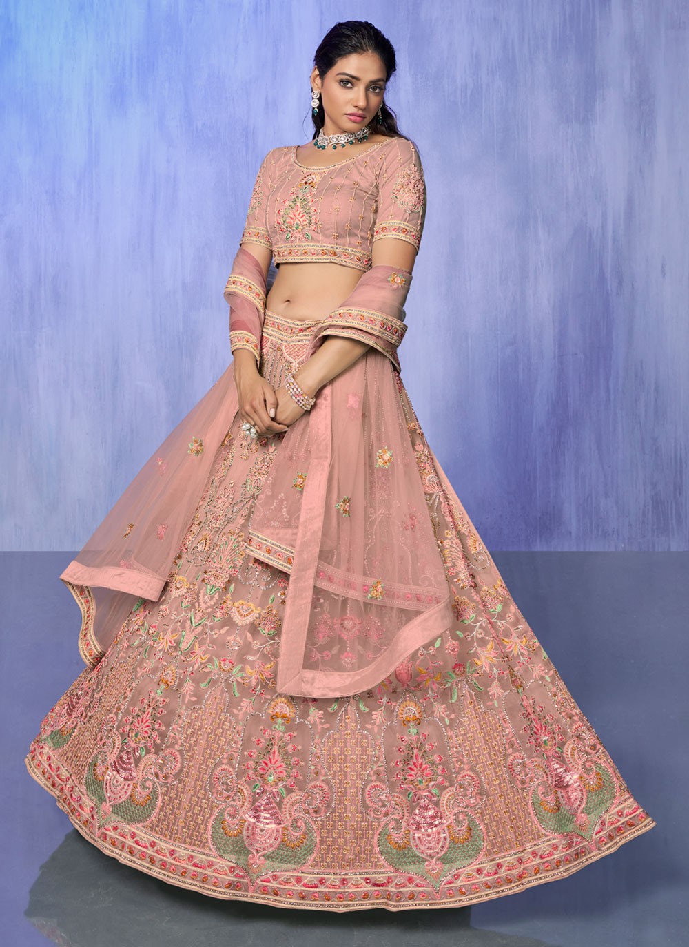 Embroidered Georgette A - Line Lehenga - L1332