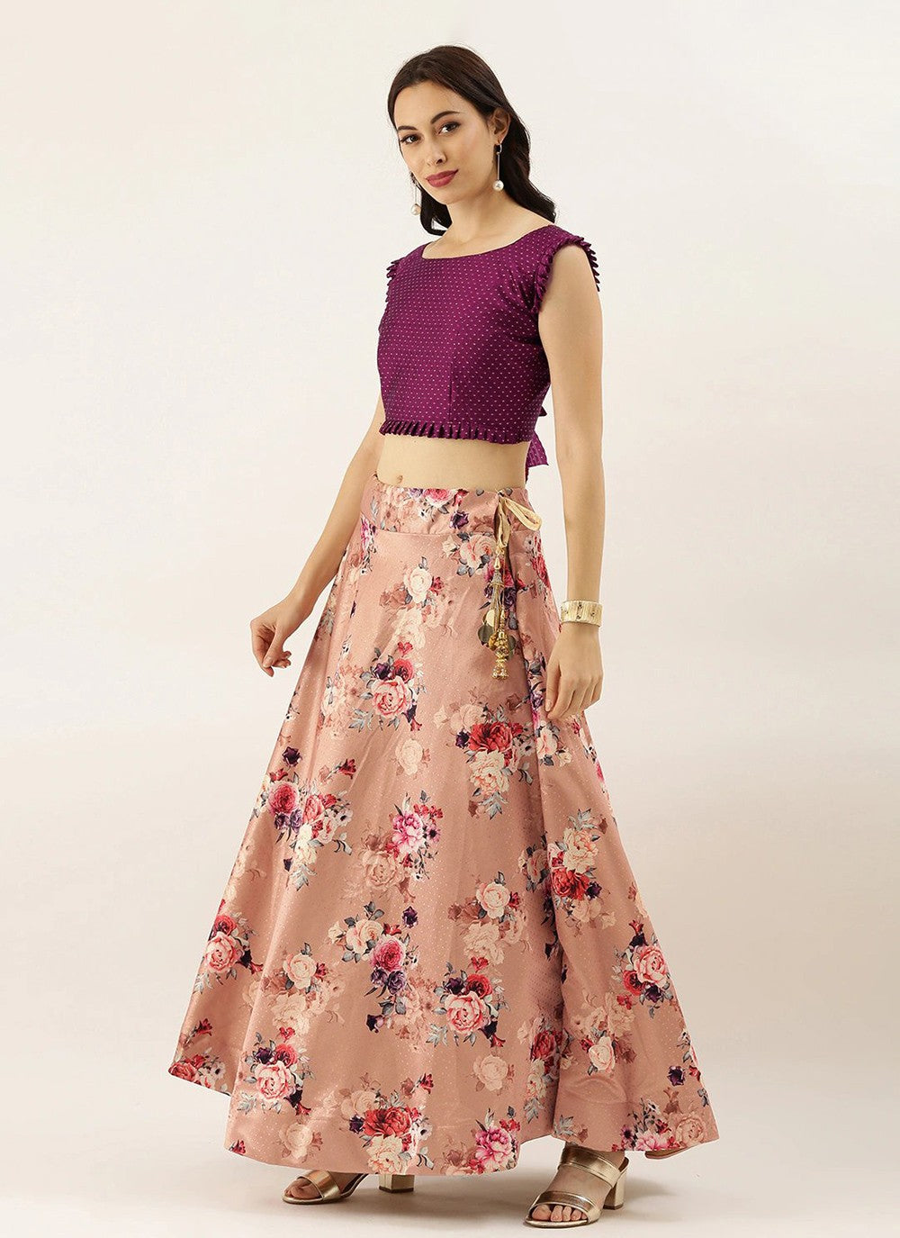 Digital Print Satin Silk A - Line Lehenga - L2124