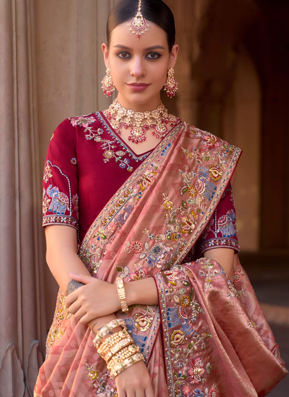 Classic Border Work Organza, Silk Saree - S8699