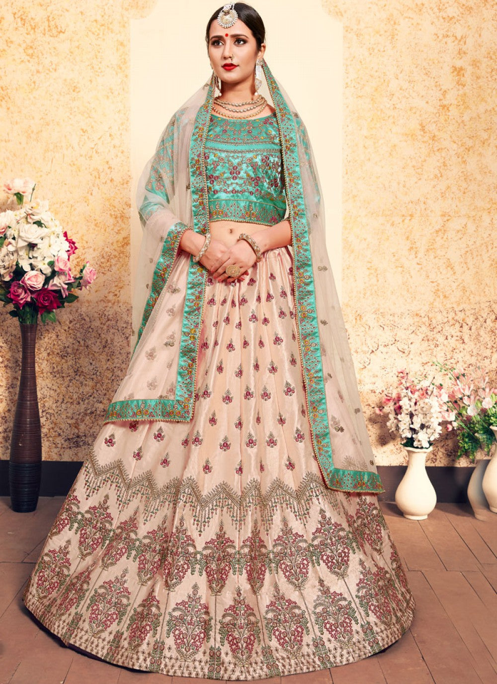 Swarovski Satin A - Line Lehenga - L0012