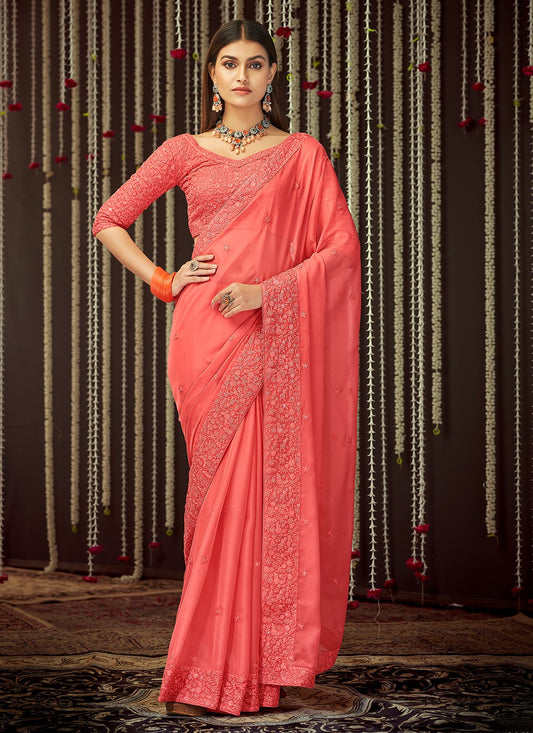 Contemporary Thread Organza Saree - S1455