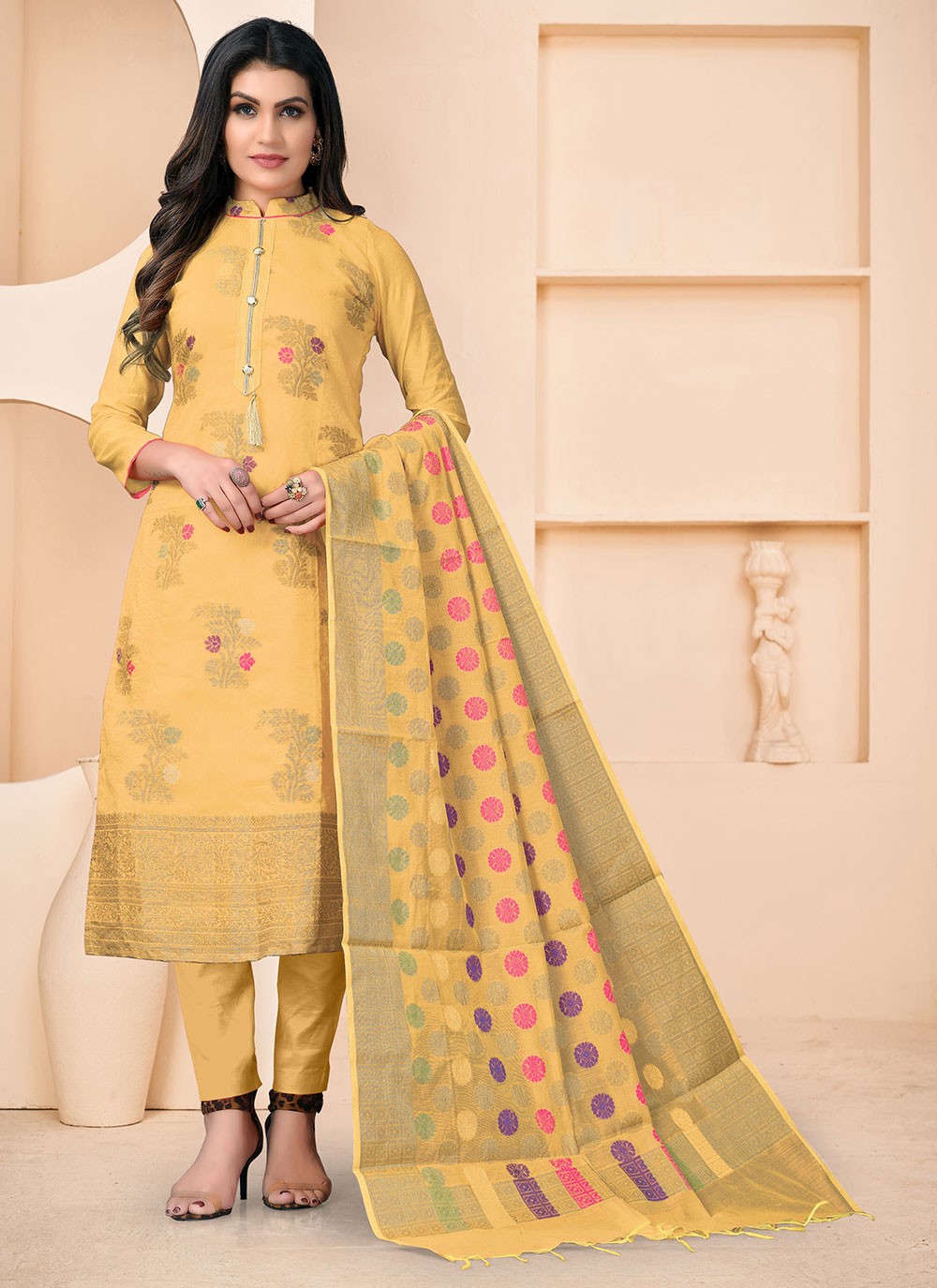 Banarasi Jacquard Pant Style Suit - T656