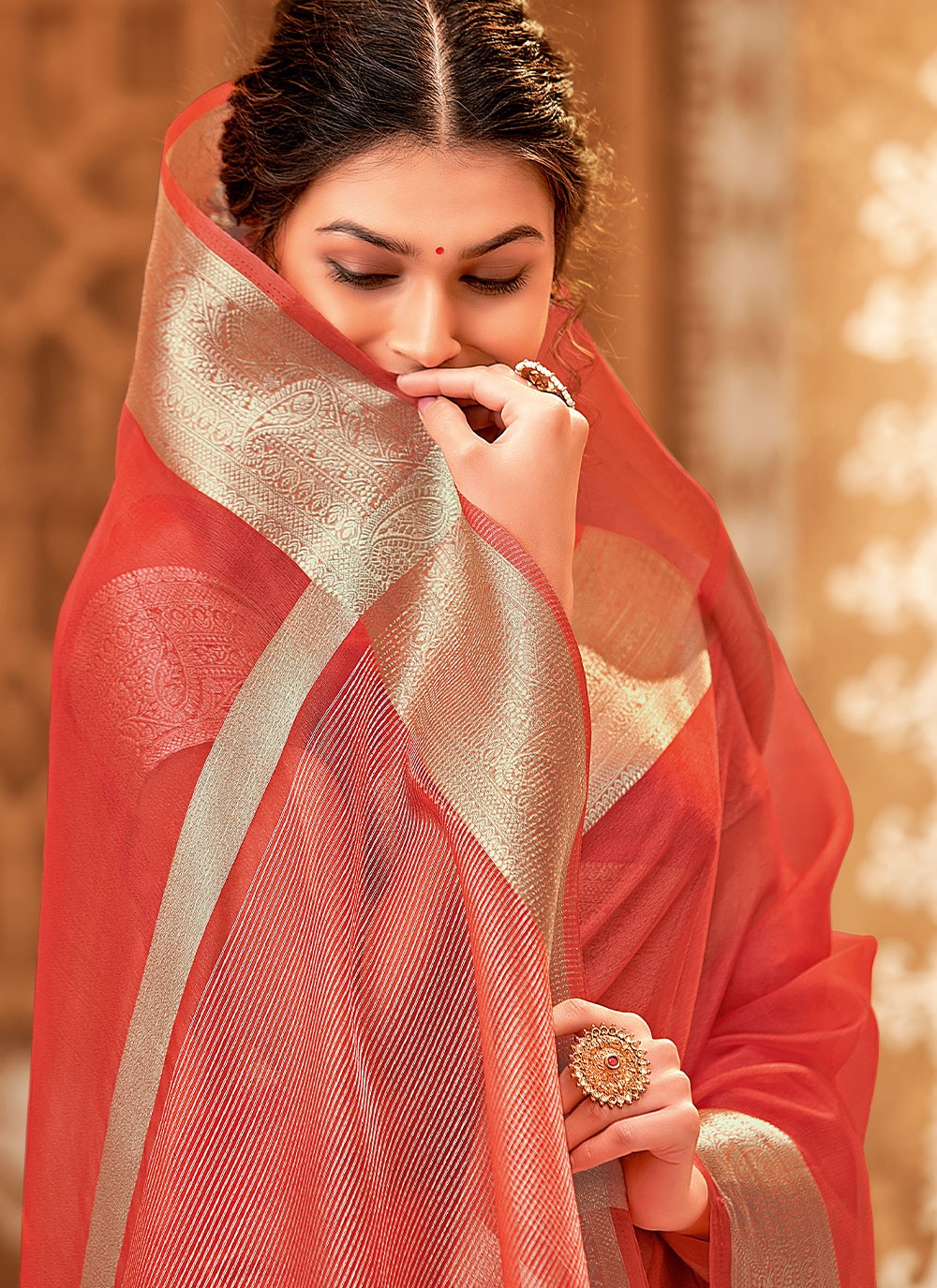 Classic Woven Organza Saree - S1343