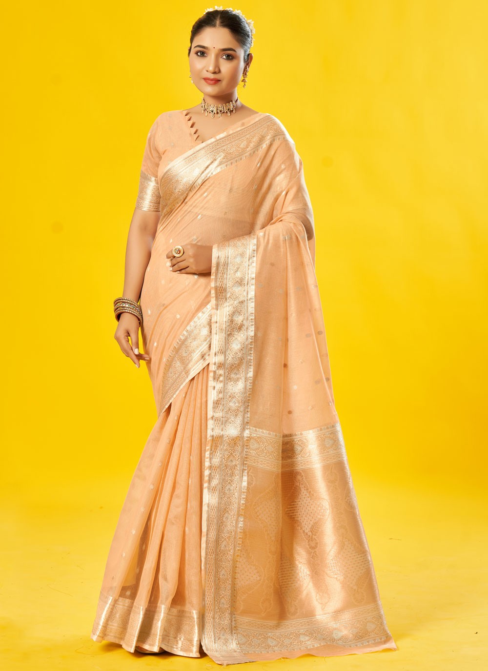 Classic Border Work Cotton Saree - S7592