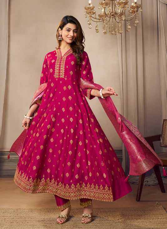 Embroidered Silk Anarkali - T4660