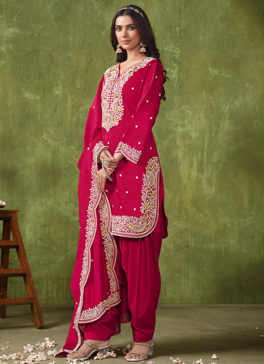 Chanderi Salwar Suit - T3095