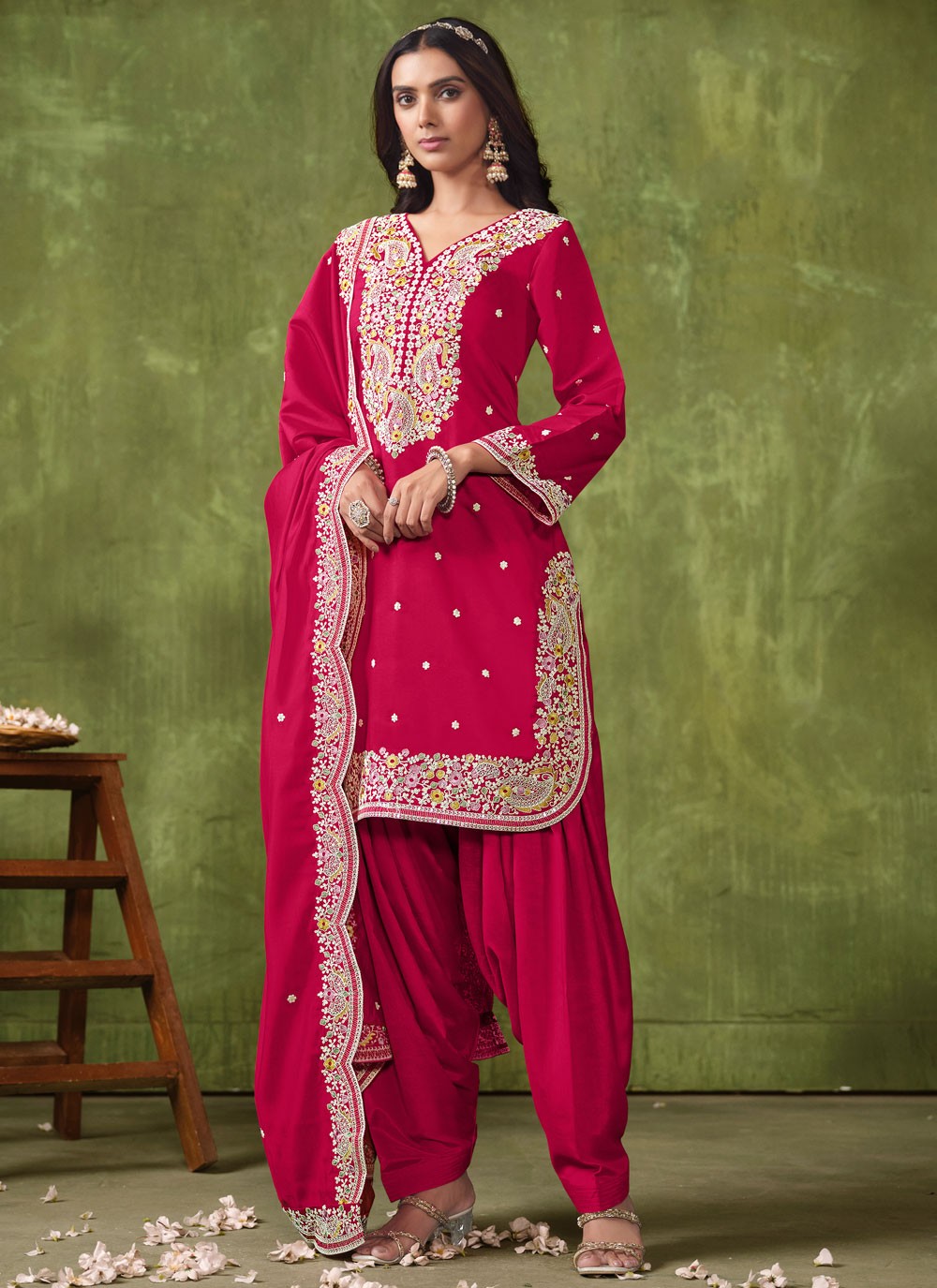 Chanderi Salwar Suit - T3095