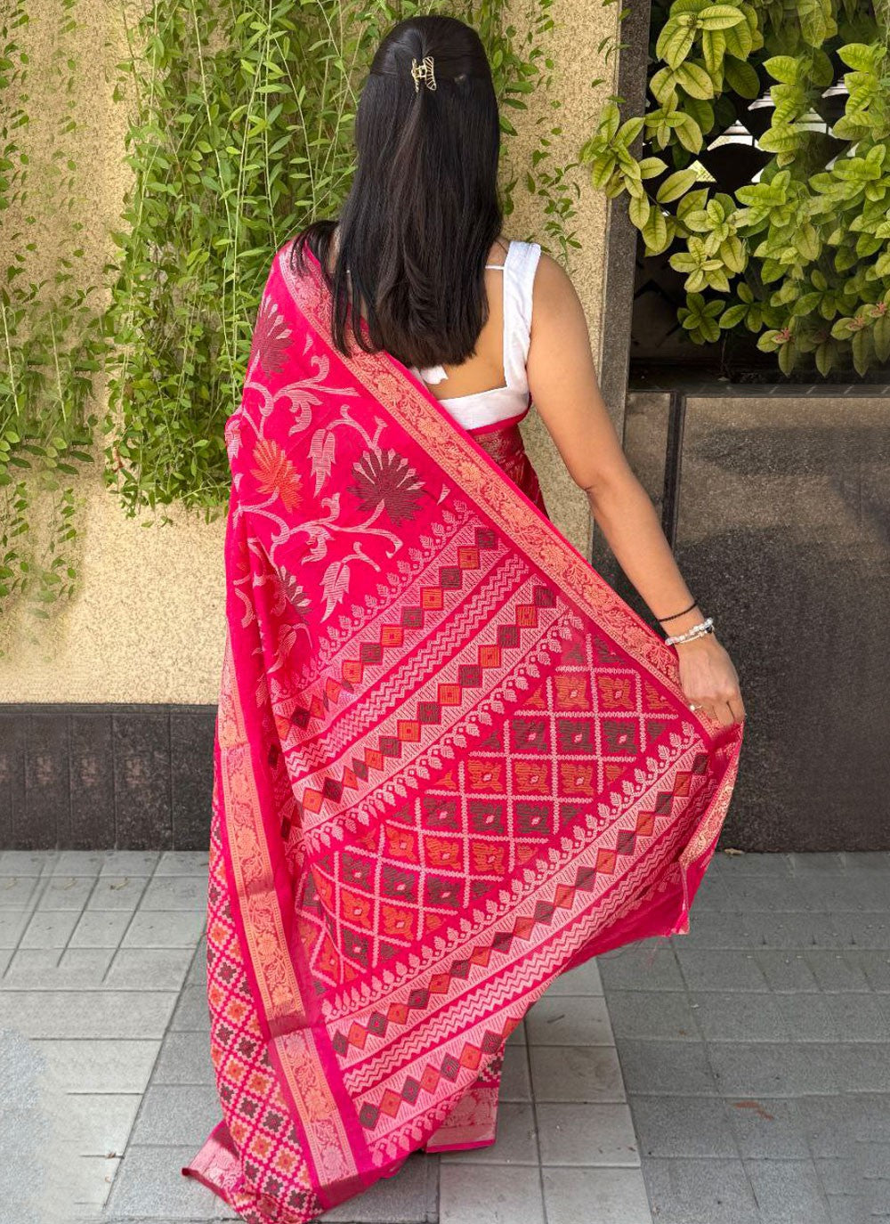 Printed, Weaving Zari Pure Dola Saree - S11976