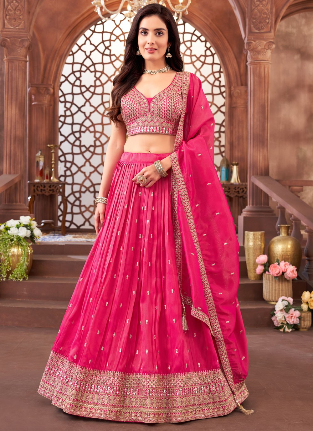 Weaving Zari Silk Readymade Lehenga Choli - L3016