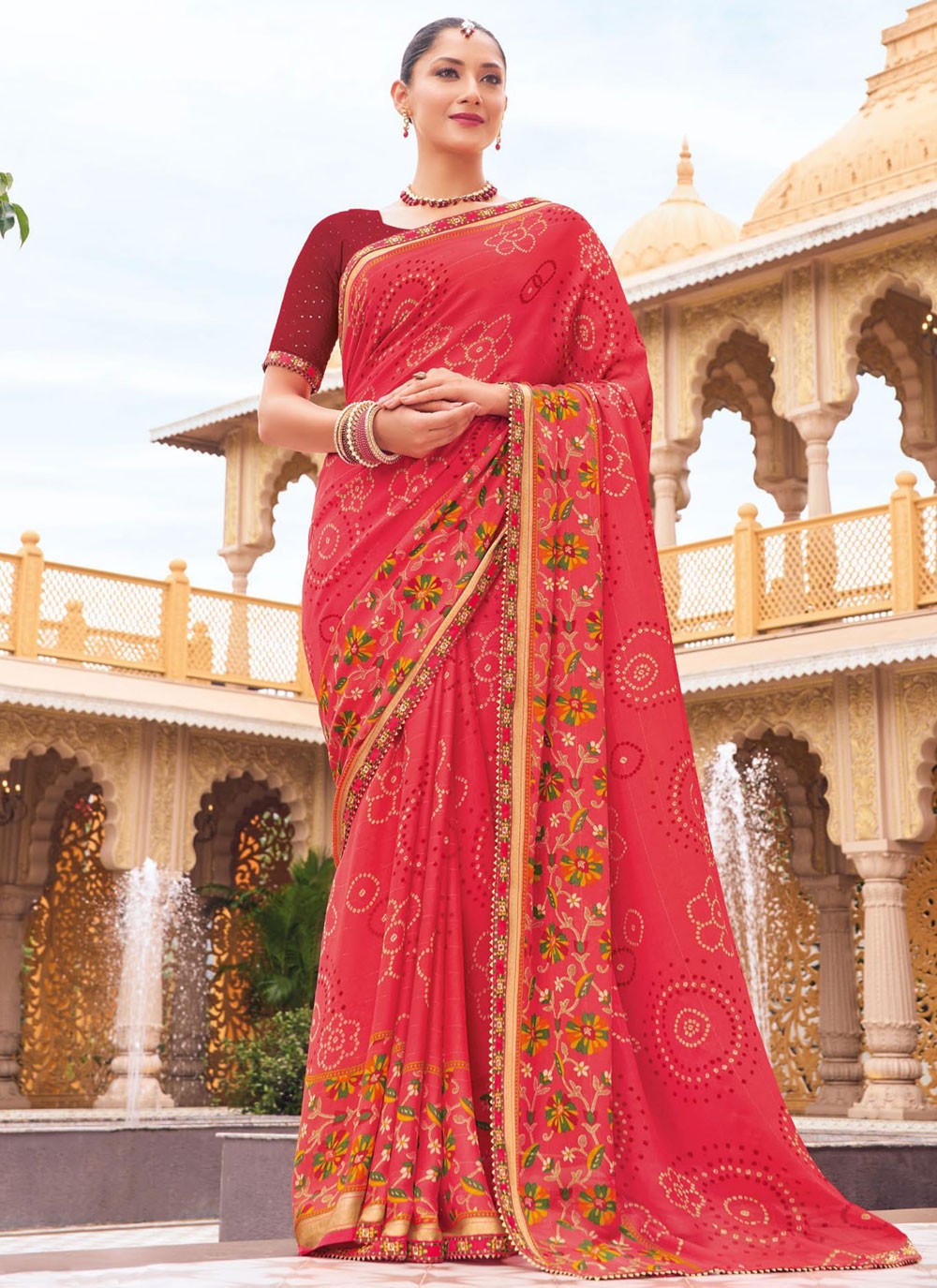 Classic Lace Georgette Saree - S9459