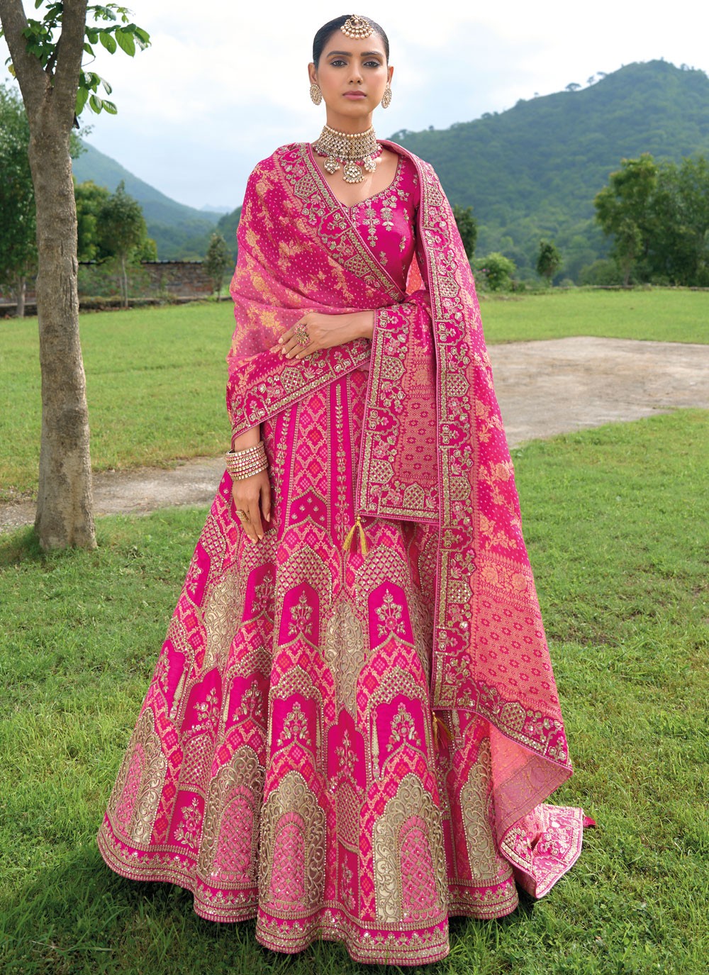 Embroidered Silk Lehenga - L3142