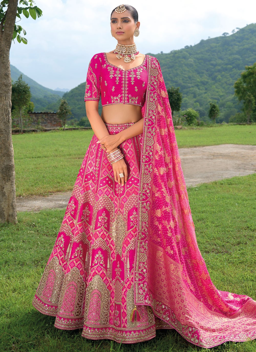 Embroidered Silk Lehenga - L3142