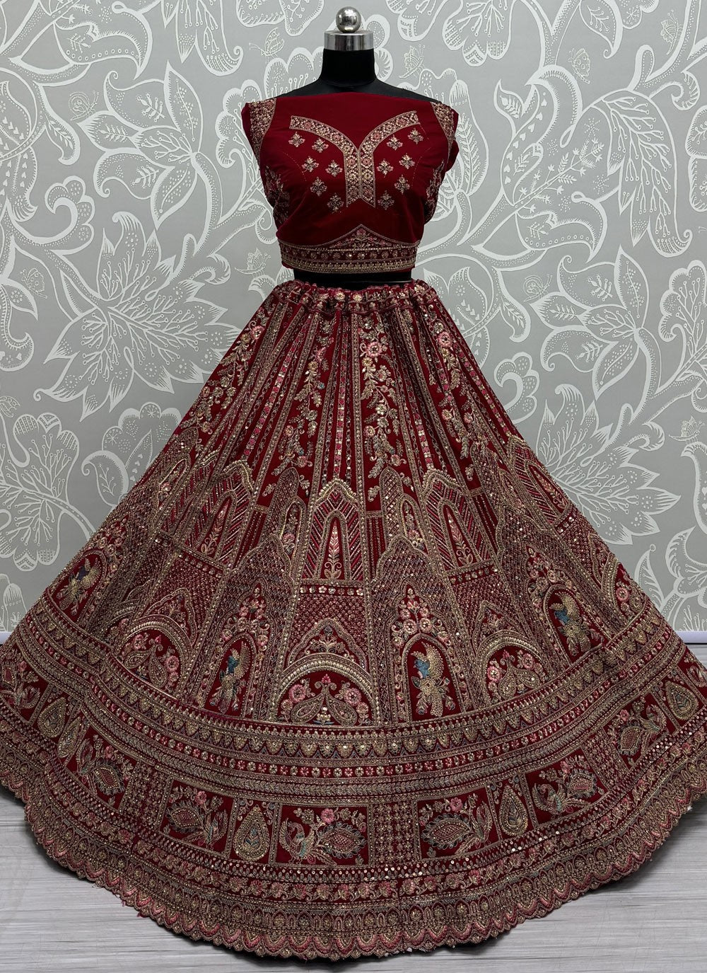 Diamond Velvet A - Line Lehenga - L2613