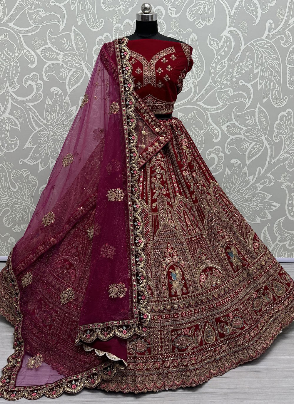 Diamond Velvet A - Line Lehenga - L2613