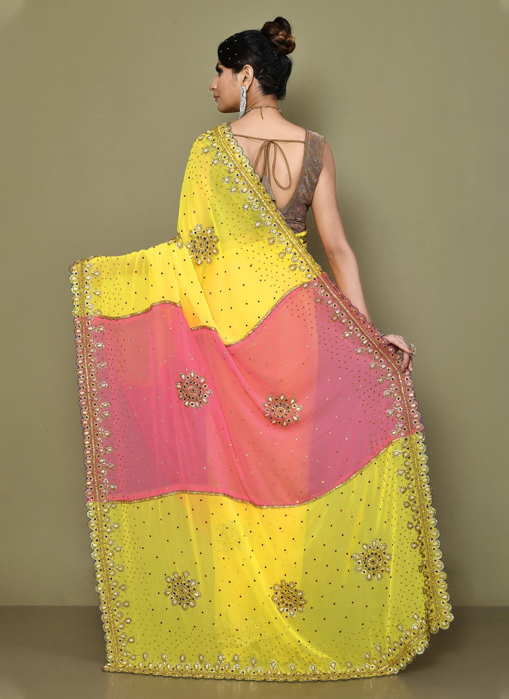 Classic Embroidered Georgette Saree - S3574