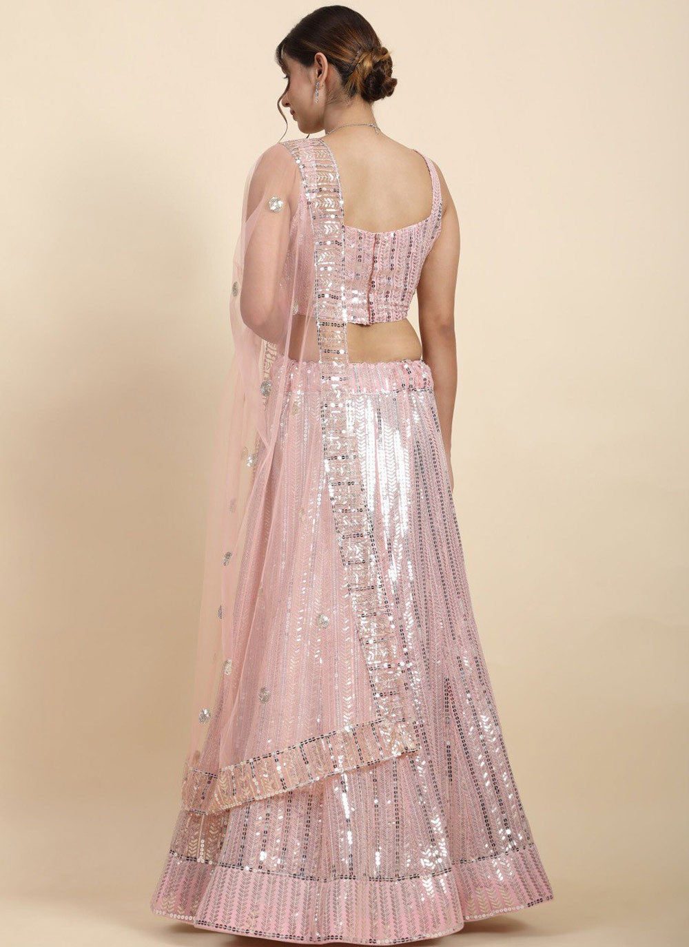 Embroidered Chinon A - Line Lehenga - L2616