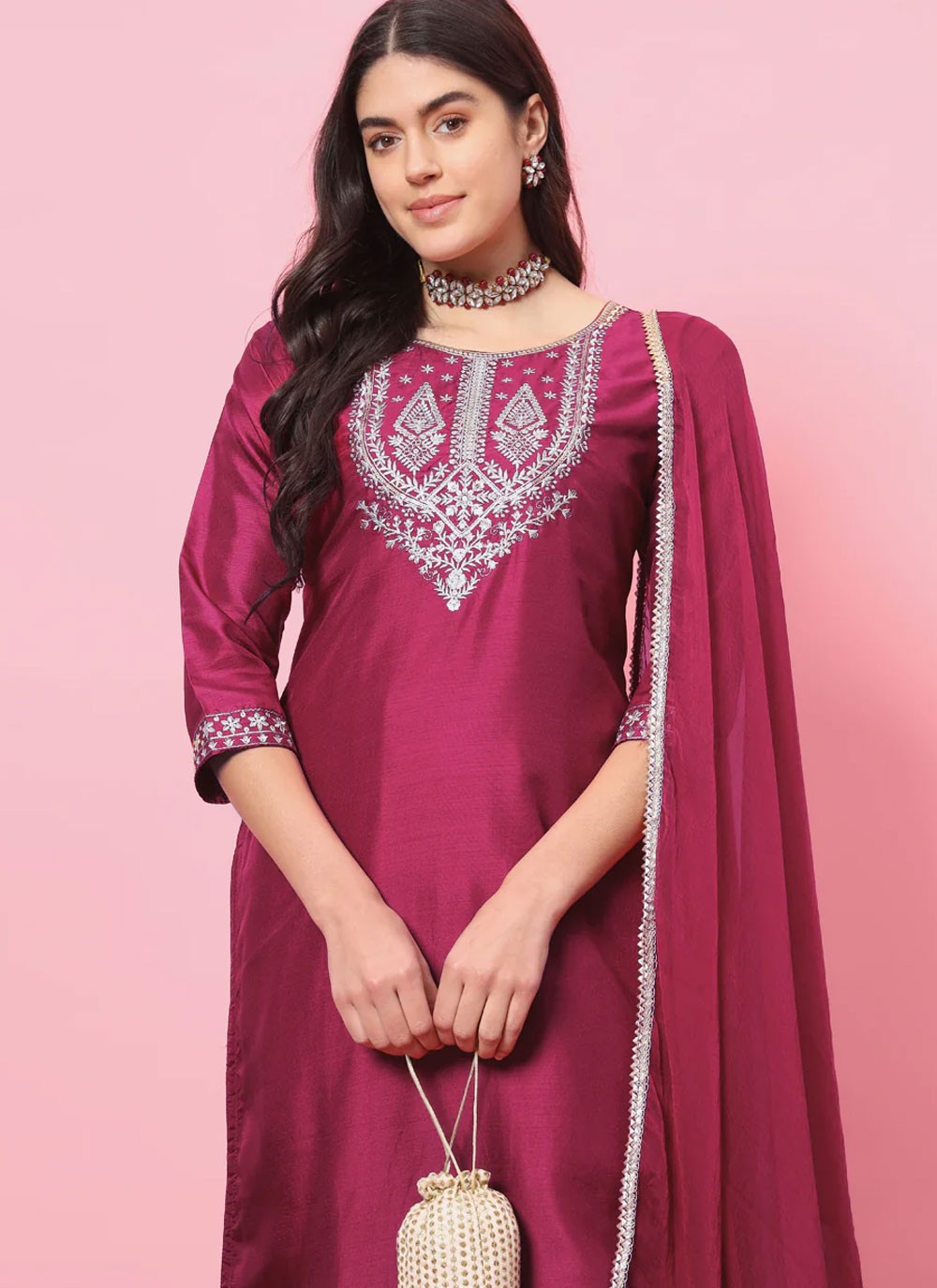 Silk Blend Salwar Suit - T2311