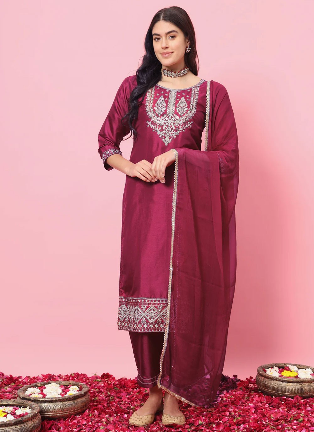 Silk Blend Salwar Suit - T2311