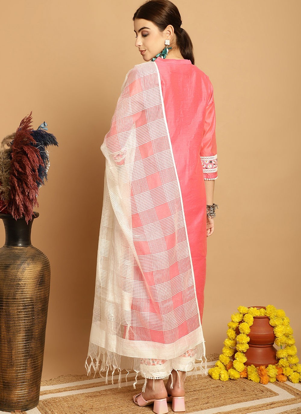 Chanderi Salwar Suit - T1898