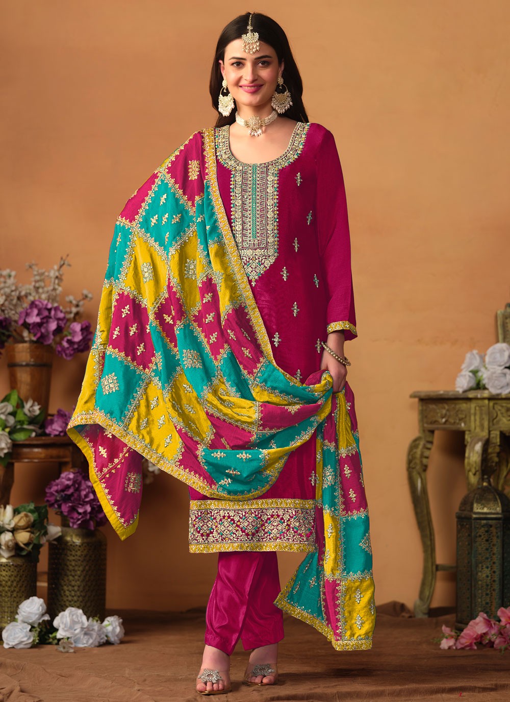 Chinon, Silk Salwar Suit - T2473