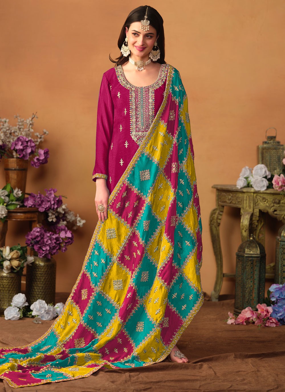 Chinon, Silk Salwar Suit - T2473