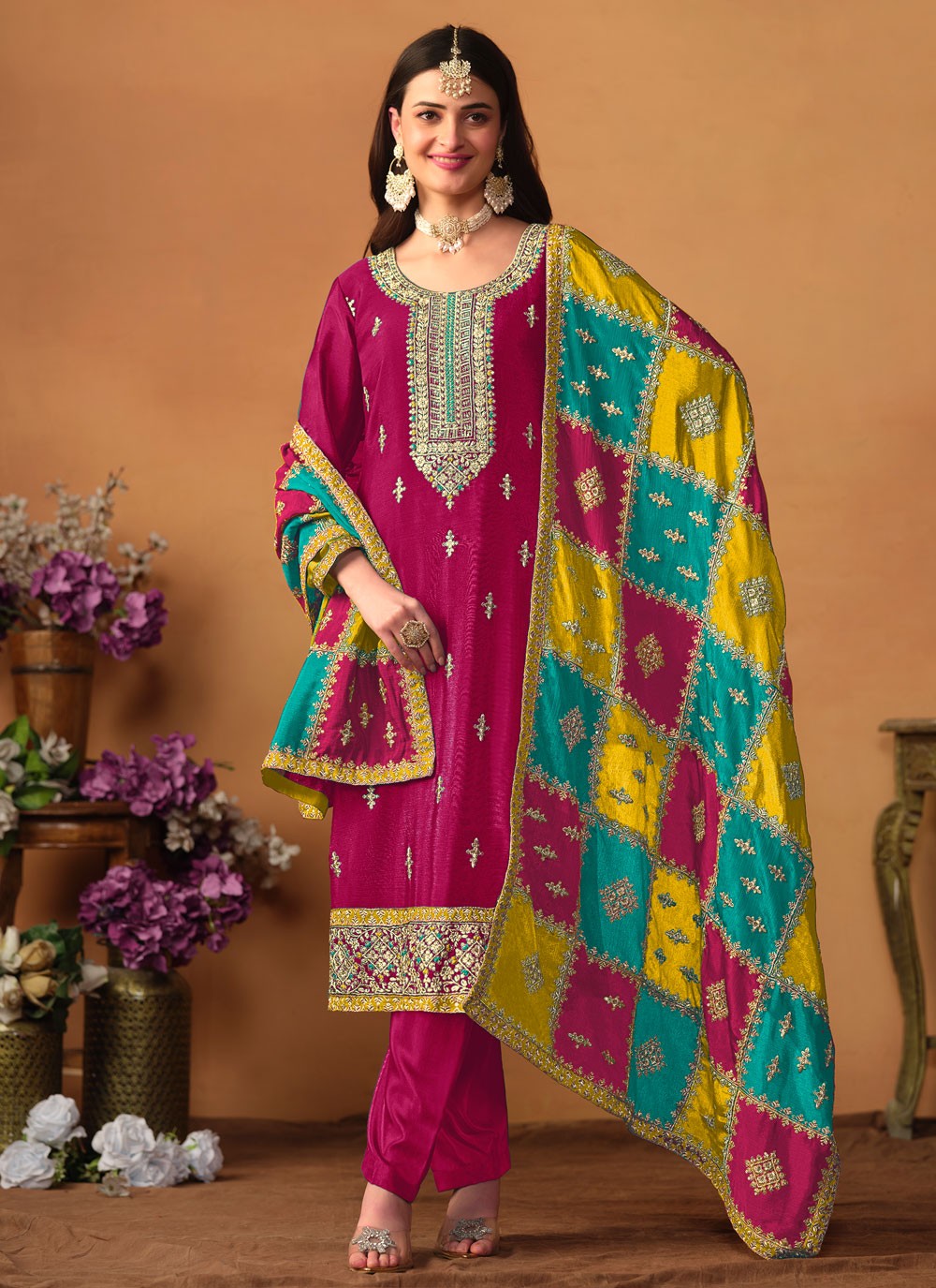 Chinon, Silk Salwar Suit - T2473