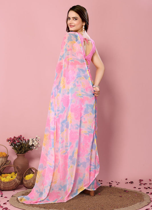 Classic Printed Chiffon Saree - S6700