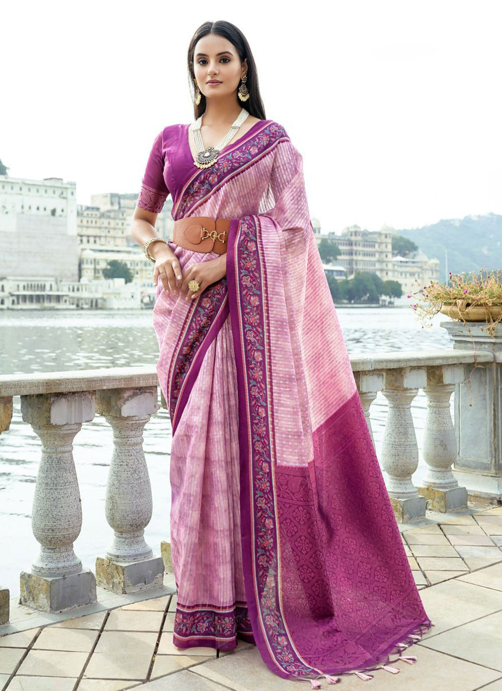 Classic Printed Cotton Silk Saree - S4313