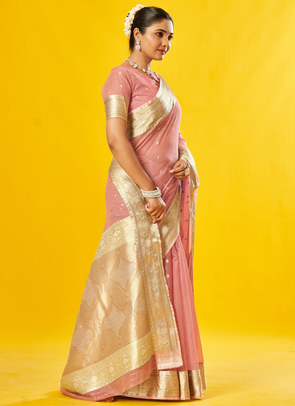 Classic Border Work Cotton Saree - S7592