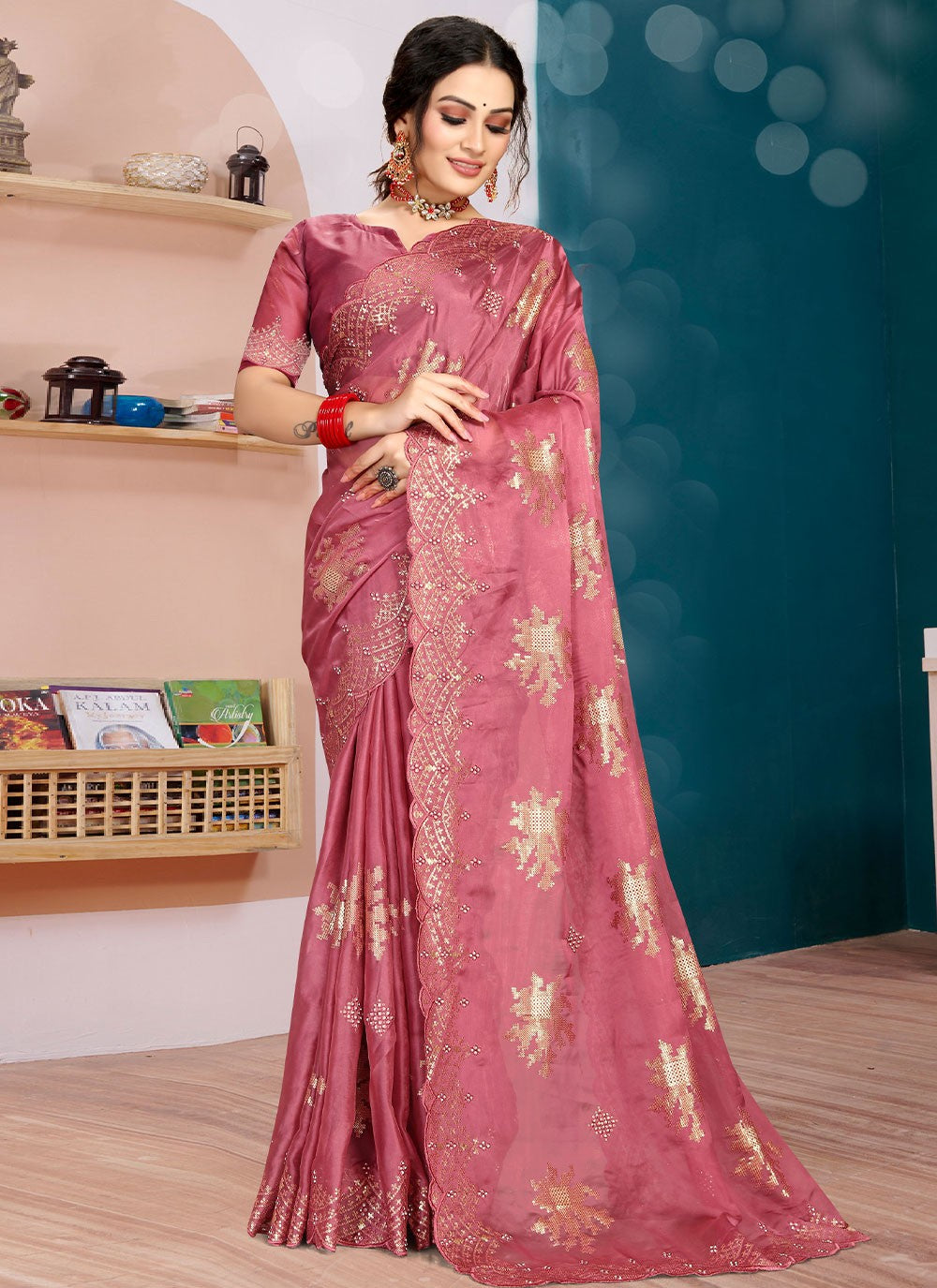 Saree Diamond Organza, Silk Saree - S2427