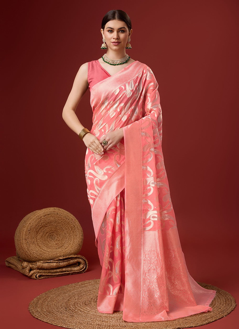 Casual Weaving Zari Cotton Saree - S6126